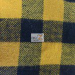 Tartan Plaid Flannel Fabric By The Yard Black Yellow