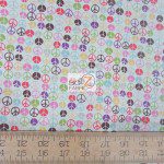 Vintage Peace Sign Michael Miller Cotton Fabric By Yard