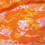Orange Camo Print Fleece Fabric By The Yard