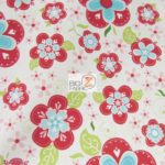 Blooms Riley Blake Cotton Duck Fabric Red By The Yard