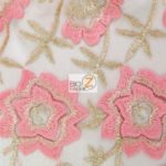 Oasis Starflower Guipure Mesh Lace Fabric Hot Pink By The Yard