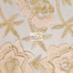 Oasis Starflower Guipure Mesh Lace Fabric Nude By The Yard