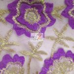 Oasis Starflower Guipure Mesh Lace Fabric Purple By The Yard
