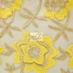 Oasis Starflower Guipure Mesh Lace Fabric Yellow By The Yard